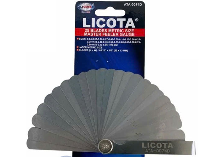 0.05-1mm Dưỡng đo khe hở 25 lá hệ mét Licota ATA-0074D