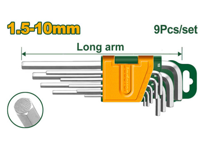 1.5-10mm Bộ lục giác đầu bằng (loại trung) 9 chi tiết Jadever JDHK1291