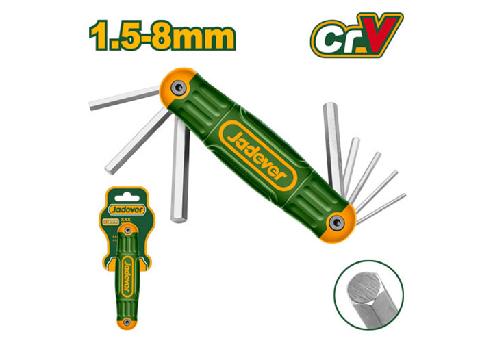 1.5-8mm Bộ lục giác xếp đầu bằng 8 chi tiết Jadever JDHK1281
