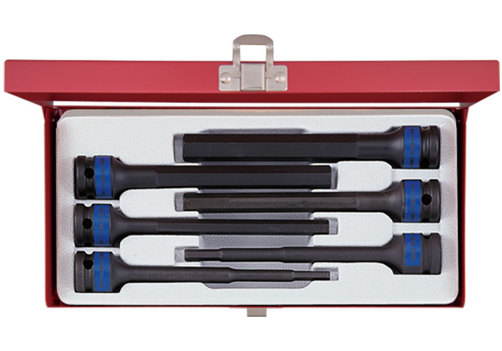 1/2" Bộ tuýp dài mũi lục giác dài 150mm từ 5-14mm 6 chi tiết Kingtony 4476MP