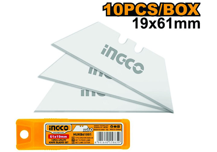 19x61mm Bộ lưỡi dao 10 chi tiết Ingco HUKB61001