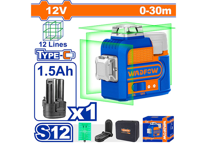 30m Máy cân mực tia laser xanh Wadfow WLE8M12