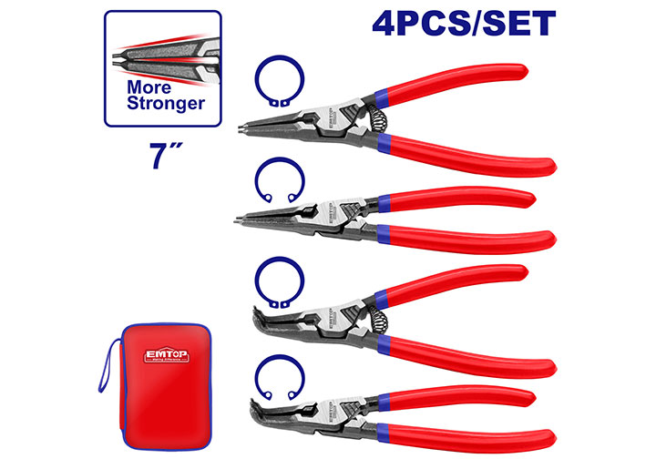 7" Bộ kìm mở phe 4 chi tiết Emtop EPLSC7411
