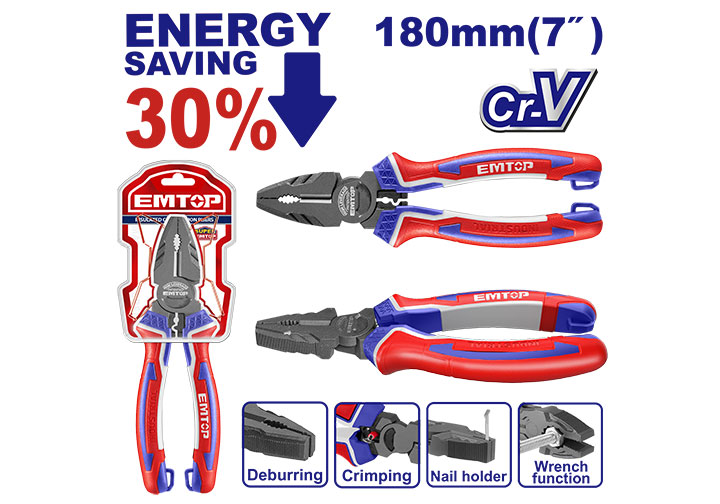 7" Kìm điện cao cấp Emtop EPLRC0721