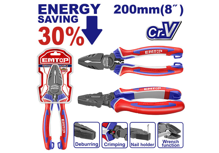 8" Kìm điện cao cấp Emtop EPLRC0821