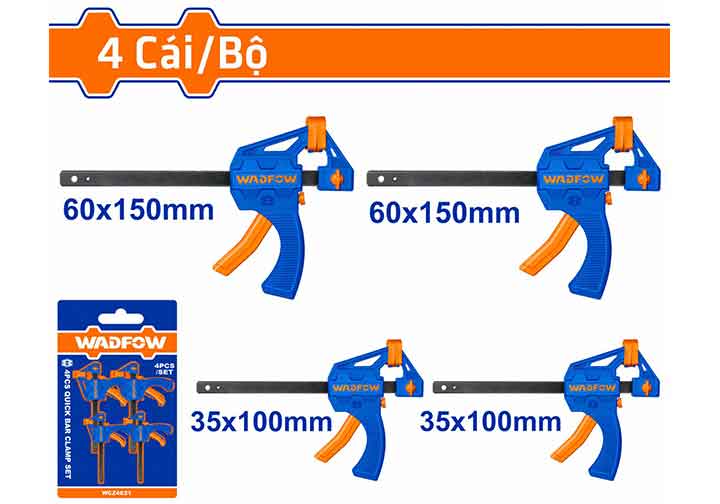 Bộ cảo kẹp nhanh chữ F 4 cái Wadfow WCZ4E21