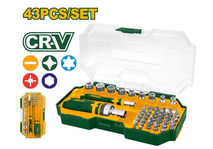 Bộ tuốc nơ vít 43 chi tiết Jadever JDSS8B43