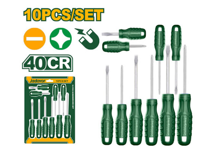 Bộ tuốc nơ vít bake và dẹp 10 chi tiết Jadever JDSS2410