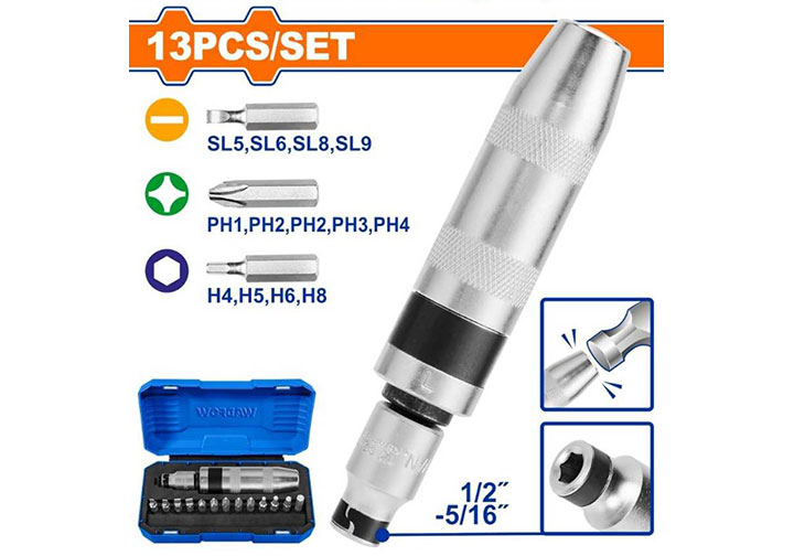 Bộ tuốc nơ vít đóng 13 chi tiết Wadfow WYM1B13
