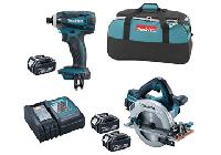 18V Bộ sản phẩm máy cưa đĩa vặn vít dùng pin Makita DLX2085M