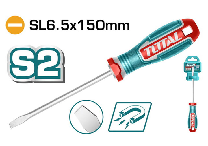 6.5x150mm Tuốc nơ vít dẹp Total TSDSL6150