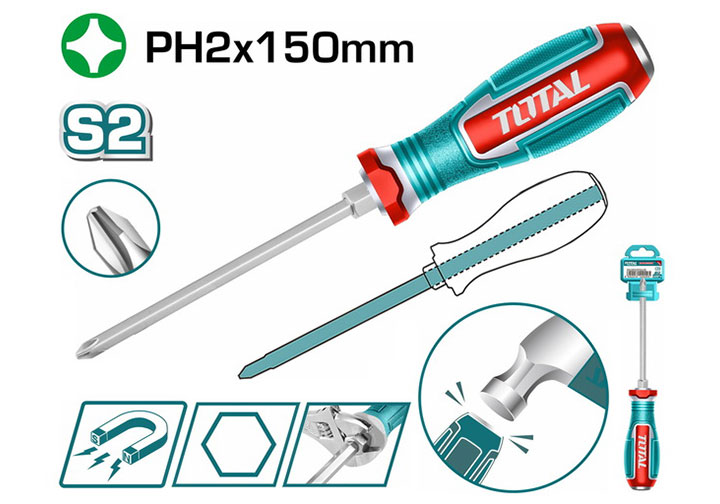 PH2x150mm Tuốc nơ vít bake đóng Total TGTPH2150